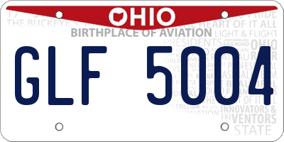 OH license plate GLF5004