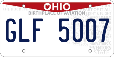 OH license plate GLF5007