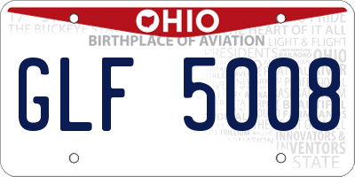 OH license plate GLF5008