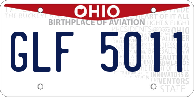 OH license plate GLF5011