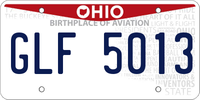 OH license plate GLF5013