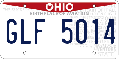 OH license plate GLF5014