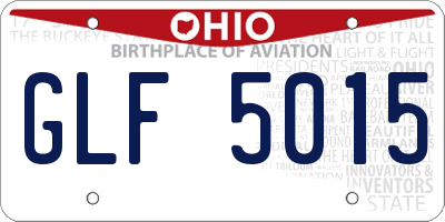 OH license plate GLF5015