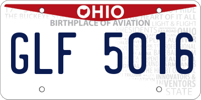 OH license plate GLF5016