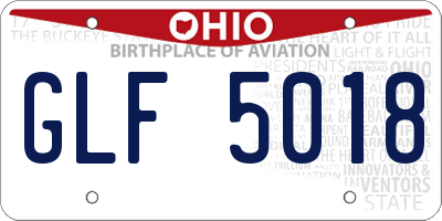 OH license plate GLF5018