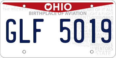 OH license plate GLF5019
