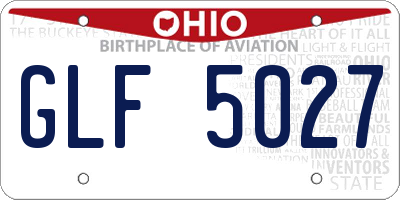 OH license plate GLF5027