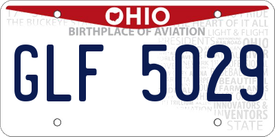OH license plate GLF5029