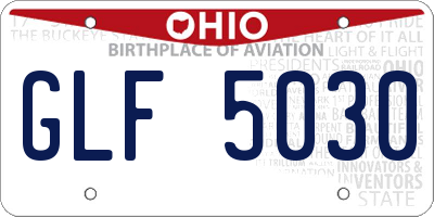 OH license plate GLF5030