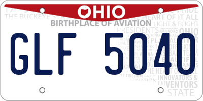 OH license plate GLF5040