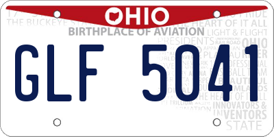OH license plate GLF5041