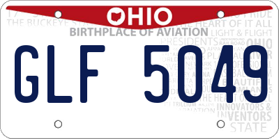 OH license plate GLF5049