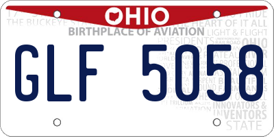 OH license plate GLF5058