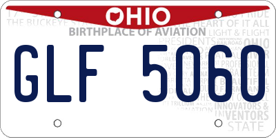 OH license plate GLF5060
