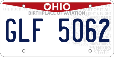 OH license plate GLF5062