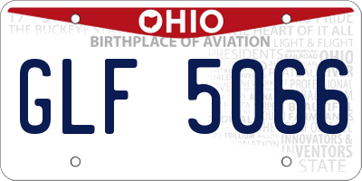 OH license plate GLF5066