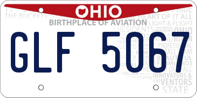 OH license plate GLF5067