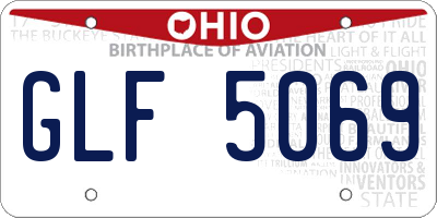 OH license plate GLF5069