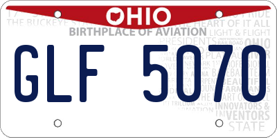 OH license plate GLF5070
