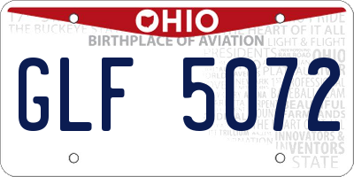 OH license plate GLF5072