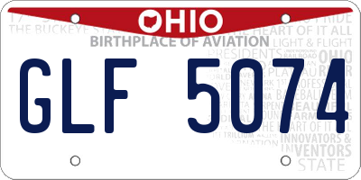 OH license plate GLF5074