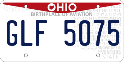 OH license plate GLF5075