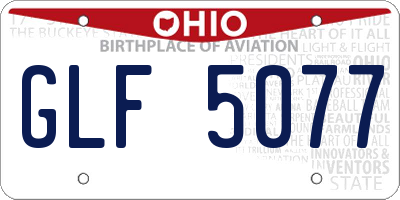 OH license plate GLF5077