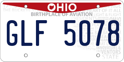 OH license plate GLF5078
