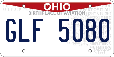 OH license plate GLF5080