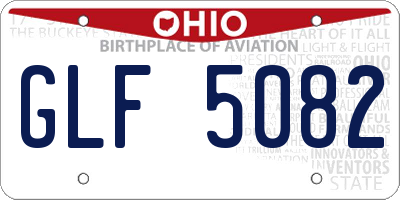 OH license plate GLF5082