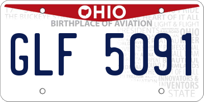 OH license plate GLF5091