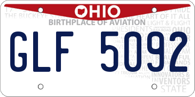 OH license plate GLF5092