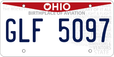 OH license plate GLF5097