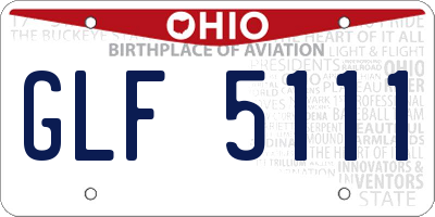 OH license plate GLF5111