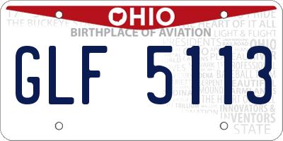 OH license plate GLF5113