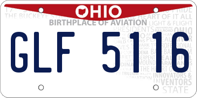 OH license plate GLF5116