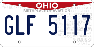 OH license plate GLF5117