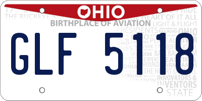 OH license plate GLF5118