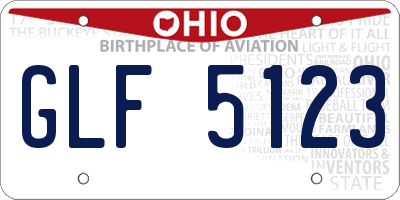 OH license plate GLF5123