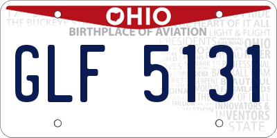 OH license plate GLF5131