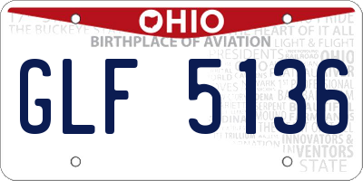OH license plate GLF5136