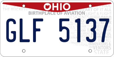 OH license plate GLF5137