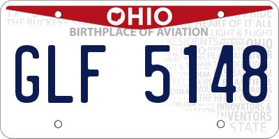 OH license plate GLF5148