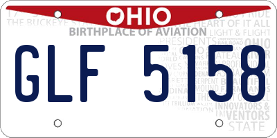 OH license plate GLF5158