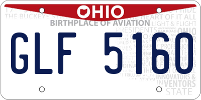 OH license plate GLF5160