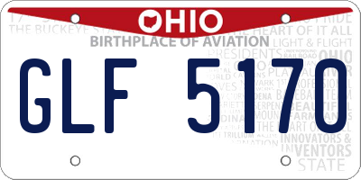 OH license plate GLF5170