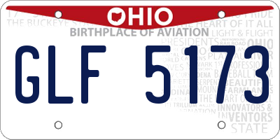 OH license plate GLF5173