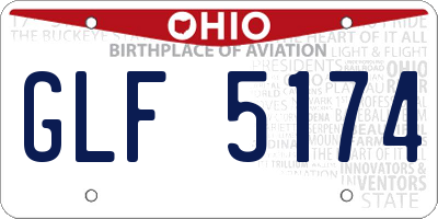 OH license plate GLF5174