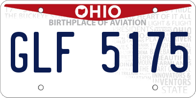 OH license plate GLF5175