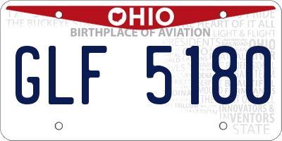 OH license plate GLF5180